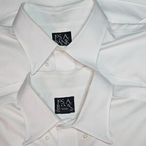 Set of 2 white dress shirts,  Jos.A.Bank 17-35
